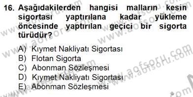 Dış Ticaret Belgeleri Dersi 2014 - 2015 Yılı (Vize) Ara Sınav Soruları 16. Soru