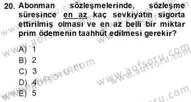 Dış Ticaret Belgeleri Dersi 2014 - 2015 Yılı (Vize) Ara Sınav Soruları 20. Soru