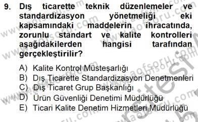 Dış Ticaret Belgeleri Dersi 2014 - 2015 Yılı (Vize) Ara Sınav Soruları 9. Soru