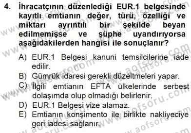 Dış Ticaret Belgeleri Dersi 2014 - 2015 Yılı (Final) Dönem Sonu Sınav Soruları 4. Soru