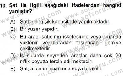 Dış Ticaret Belgeleri Dersi 2015 - 2016 Yılı (Vize) Ara Sınav Soruları 13. Soru