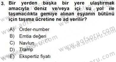 Dış Ticaret Belgeleri Dersi 2015 - 2016 Yılı (Vize) Ara Sınav Soruları 3. Soru