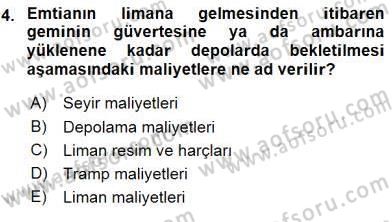 Dış Ticaret Belgeleri Dersi 2015 - 2016 Yılı (Vize) Ara Sınav Soruları 4. Soru