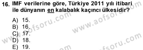 Dış Ticarete Giriş Dersi 2012 - 2013 Yılı (Vize) Ara Sınavı 16. Soru