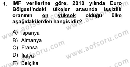 Dış Ticarete Giriş Dersi 2013 - 2014 Yılı (Vize) Ara Sınavı 1. Soru