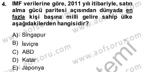 Dış Ticarete Giriş Dersi 2013 - 2014 Yılı (Vize) Ara Sınavı 4. Soru