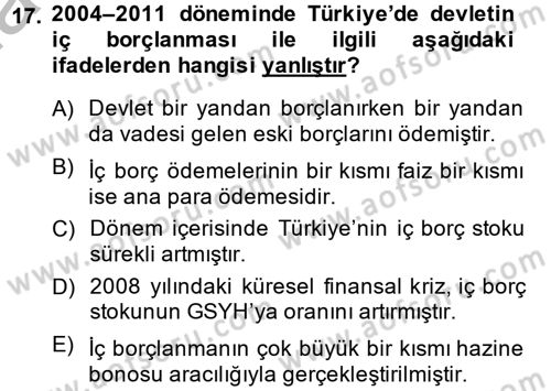 Dış Ticarete Giriş Dersi 2014 - 2015 Yılı (Vize) Ara Sınavı 17. Soru