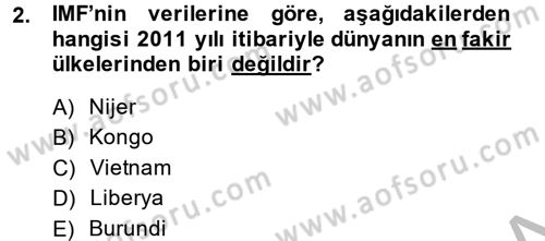 Dış Ticarete Giriş Dersi 2014 - 2015 Yılı (Vize) Ara Sınavı 2. Soru