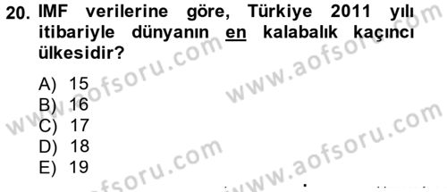 Dış Ticarete Giriş Dersi 2014 - 2015 Yılı (Vize) Ara Sınavı 20. Soru