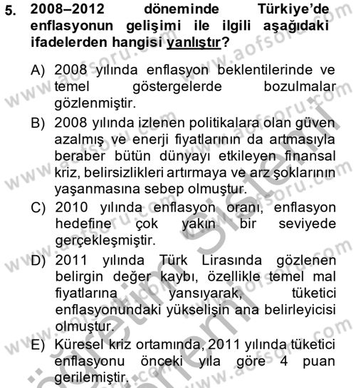 Dış Ticarete Giriş Dersi 2014 - 2015 Yılı (Vize) Ara Sınavı 5. Soru