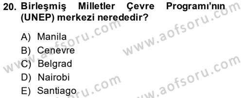 Dış Ticarete Giriş Dersi 2014 - 2015 Yılı Tek Ders Sınavı 20. Soru