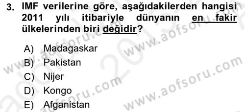 Dış Ticarete Giriş Dersi 2015 - 2016 Yılı (Vize) Ara Sınavı 3. Soru