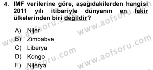 Dış Ticarete Giriş Dersi 2016 - 2017 Yılı (Vize) Ara Sınavı 4. Soru