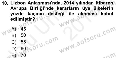 Dış Ticarete Giriş Dersi 2017 - 2018 Yılı 3 Ders Sınavı 10. Soru