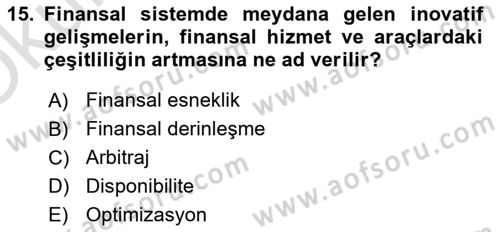 Dış Ticarete Giriş Dersi 2021 - 2022 Yılı Yaz Okulu Sınavı 15. Soru