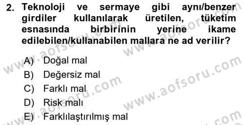 Dış Ticarete Giriş Dersi 2021 - 2022 Yılı Yaz Okulu Sınavı 2. Soru