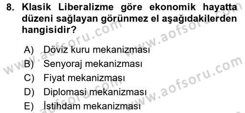 Dış Ticarete Giriş Dersi 2023 - 2024 Yılı (Vize) Ara Sınavı 8. Soru