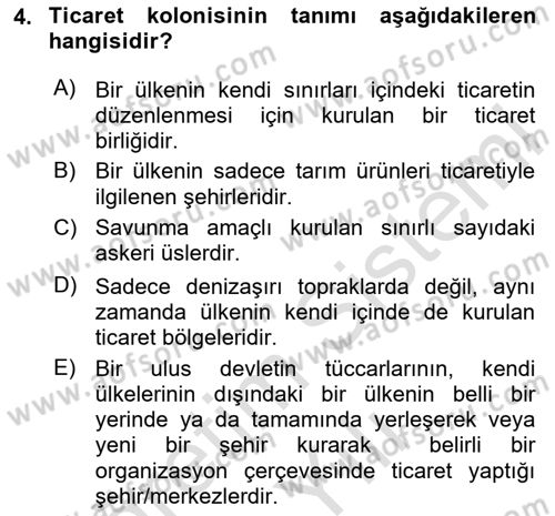 Dış Ticarete Giriş Dersi 2023 - 2024 Yılı Yaz Okulu Sınav Soruları 4. Soru