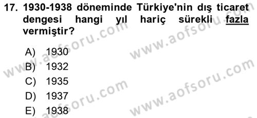 Dış Ticarete Giriş Dersi 2024 - 2025 Yılı (Final) Dönem Sonu Sınav Soruları 17. Soru