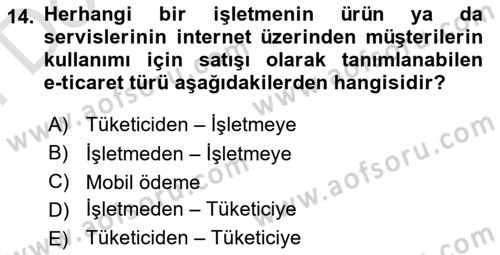 Dış Ticarete Giriş Dersi 2025 - 2026 Yılı (Final) Dönem Sonu Sınav Soruları 14. Soru