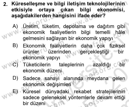 Dış Ticarete Giriş Dersi 2025 - 2026 Yılı (Final) Dönem Sonu Sınav Soruları 2. Soru