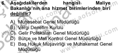 Dış Ticaretle İlgili Kurumlar ve Kuruluşlar Dersi 2012 - 2013 Yılı (Final) Dönem Sonu Sınav Soruları 6. Soru