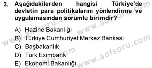 Dış Ticaretle İlgili Kurumlar ve Kuruluşlar Dersi 2013 - 2014 Yılı (Final) Dönem Sonu Sınav Soruları 3. Soru