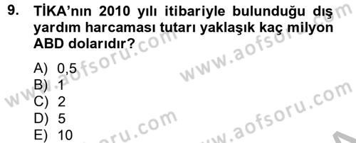 Dış Ticaretle İlgili Kurumlar ve Kuruluşlar Dersi 2013 - 2014 Yılı (Final) Dönem Sonu Sınav Soruları 9. Soru