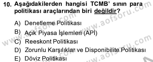 Dış Ticaretle İlgili Kurumlar ve Kuruluşlar Dersi 2014 - 2015 Yılı (Vize) Ara Sınav Soruları 10. Soru