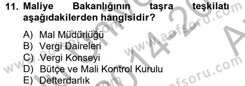 Dış Ticaretle İlgili Kurumlar ve Kuruluşlar Dersi 2014 - 2015 Yılı (Vize) Ara Sınav Soruları 11. Soru