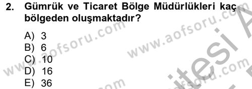 Dış Ticaretle İlgili Kurumlar ve Kuruluşlar Dersi 2014 - 2015 Yılı (Vize) Ara Sınav Soruları 2. Soru