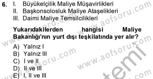 Dış Ticaretle İlgili Kurumlar ve Kuruluşlar Dersi 2014 - 2015 Yılı (Final) Dönem Sonu Sınav Soruları 6. Soru