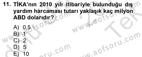 Dış Ticaretle İlgili Kurumlar ve Kuruluşlar Dersi 2014 - 2015 Yılı Tek Ders Sınav Soruları 11. Soru