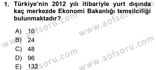 Dış Ticaretle İlgili Kurumlar ve Kuruluşlar Dersi 2015 - 2016 Yılı (Vize) Ara Sınav Soruları 1. Soru