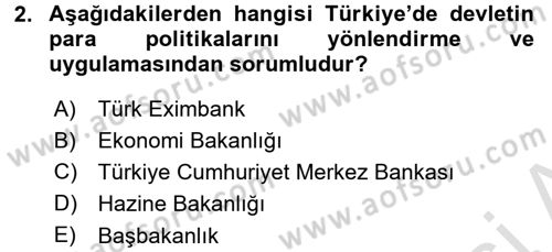 Dış Ticaretle İlgili Kurumlar ve Kuruluşlar Dersi 2015 - 2016 Yılı (Final) Dönem Sonu Sınav Soruları 2. Soru