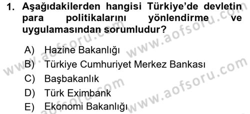 Dış Ticaretle İlgili Kurumlar ve Kuruluşlar Dersi 2015 - 2016 Yılı Tek Ders Sınav Soruları 1. Soru