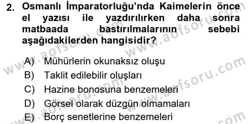 Dış Ticaretle İlgili Kurumlar ve Kuruluşlar Dersi 2016 - 2017 Yılı 3 Ders Sınav Soruları 2. Soru