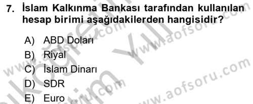 Dış Ticaretle İlgili Kurumlar ve Kuruluşlar Dersi 2016 - 2017 Yılı 3 Ders Sınav Soruları 7. Soru