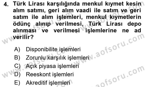 Dış Ticaretle İlgili Kurumlar ve Kuruluşlar Dersi 2016 - 2017 Yılı (Final) Dönem Sonu Sınav Soruları 4. Soru