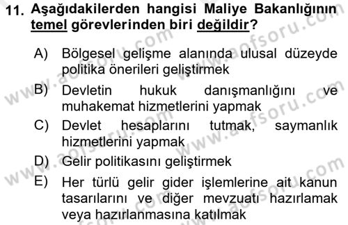 Dış Ticaretle İlgili Kurumlar ve Kuruluşlar Dersi 2017 - 2018 Yılı (Vize) Ara Sınav Soruları 11. Soru