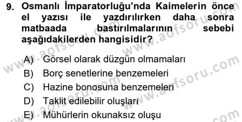 Dış Ticaretle İlgili Kurumlar ve Kuruluşlar Dersi 2017 - 2018 Yılı (Vize) Ara Sınav Soruları 9. Soru