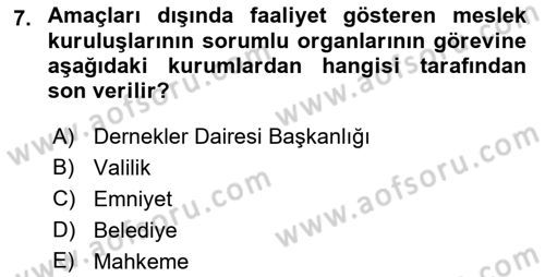 Dış Ticaretle İlgili Kurumlar ve Kuruluşlar Dersi 2018 - 2019 Yılı (Final) Dönem Sonu Sınav Soruları 7. Soru