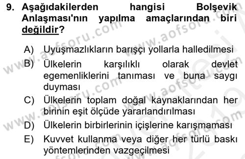 Dış Ticaretle İlgili Kurumlar ve Kuruluşlar Dersi 2018 - 2019 Yılı (Final) Dönem Sonu Sınav Soruları 9. Soru