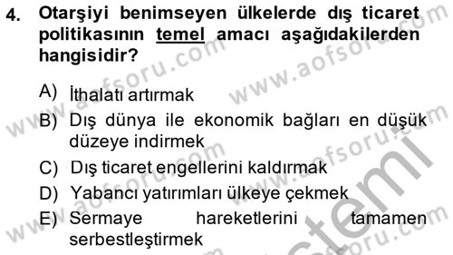 Uluslararası Ticaret Dersi 2013 - 2014 Yılı (Final) Dönem Sonu Sınavı 4. Soru