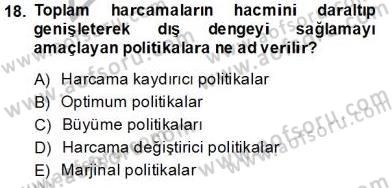 Uluslararası Ticaret Dersi 2013 - 2014 Yılı Tek Ders Sınav Soruları 18. Soru