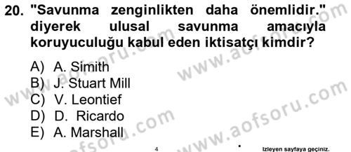 Uluslararası Ticaret Dersi 2014 - 2015 Yılı (Vize) Ara Sınav Soruları 20. Soru