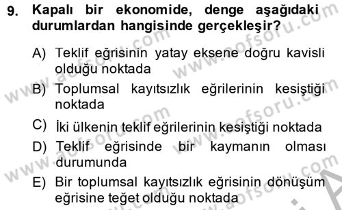 Uluslararası Ticaret Dersi 2014 - 2015 Yılı (Vize) Ara Sınav Soruları 9. Soru