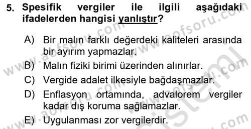 Uluslararası Ticaret Dersi 2016 - 2017 Yılı (Final) Dönem Sonu Sınavı 5. Soru