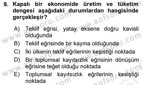 Uluslararası Ticaret Dersi 2017 - 2018 Yılı (Vize) Ara Sınavı 9. Soru