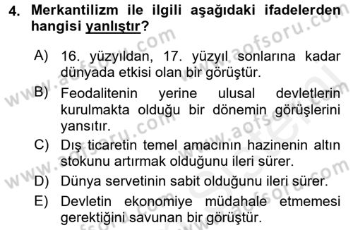 Uluslararası Ticaret Dersi 2017 - 2018 Yılı (Final) Dönem Sonu Sınav Soruları 4. Soru